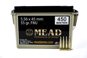 5.56 x 45mm NATO MEAD 55gr FMJ! New Brass! FREE Ammo Can! (450 rounds)