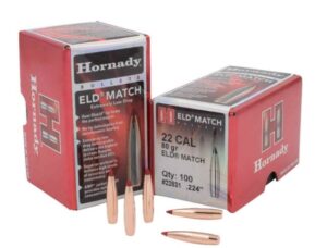 Hornady 22 cal .224 80gr ELD Match Bullets (100 count)